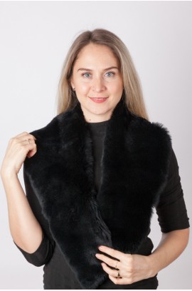 Black rex rabbit fur collar